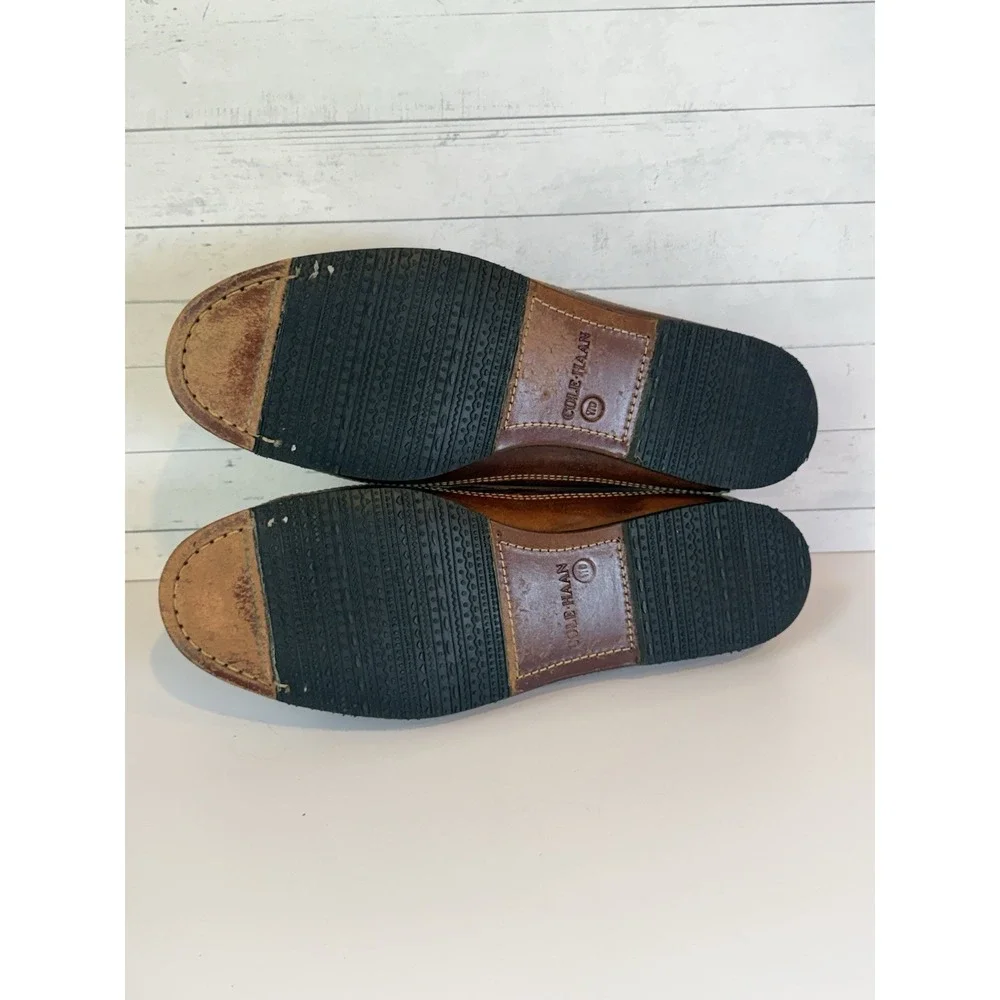 Cole Haan Mens 11 N Brown Leather Tassel Kiltie Loafers Style 4156